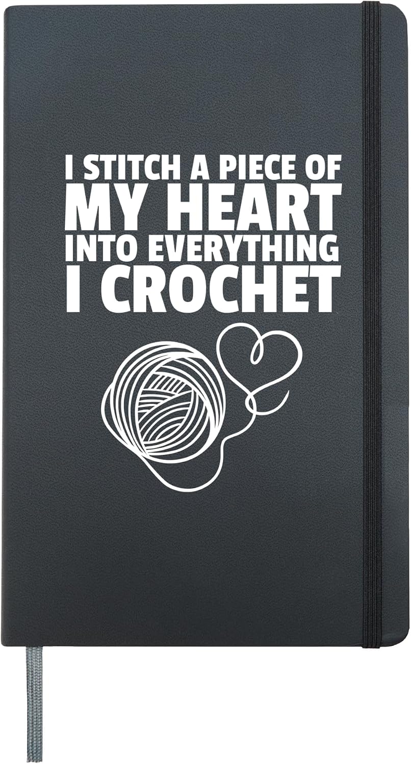 Cool Crocheting Art For Men Women Crocheter Crochet Lover Hardcover Journal, Black