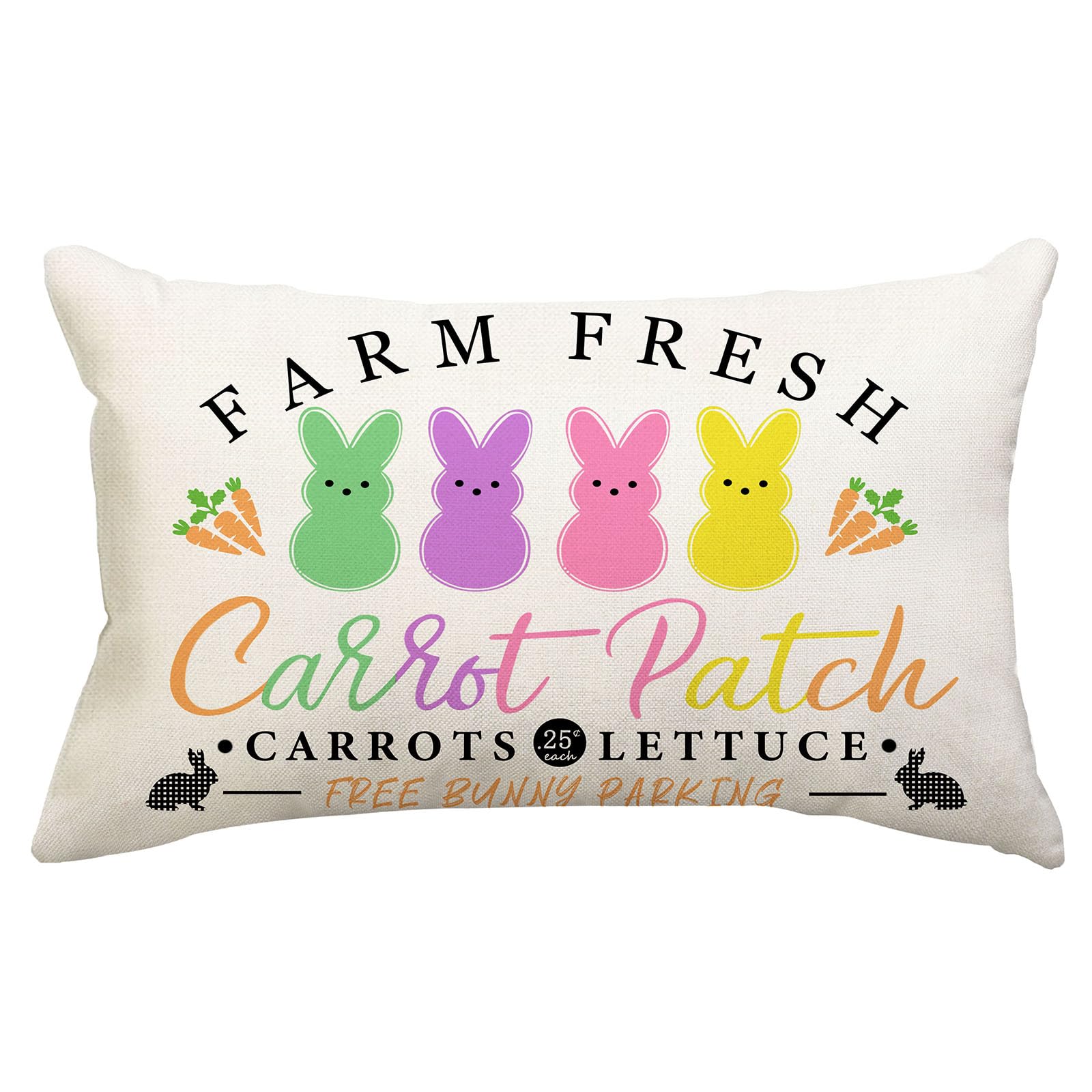 AACORS AA429-12 - Funda De Almohada De Pascua De 12 X 20 Pulgadas Decoracion De Huevos Florales De Conejo Decoracion De Casa De Campo Pascua