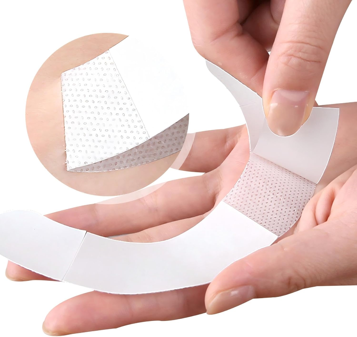 Elastic Barrier Strips for Colostomy Bags Fixation,20Pcs Hydroentangled Ostomy Barrier Strips,Stoma Pouch Pressure-Sensitive Tape for Reinforcing Stoma Baseplate Accessories(Curved Pre-Cut)