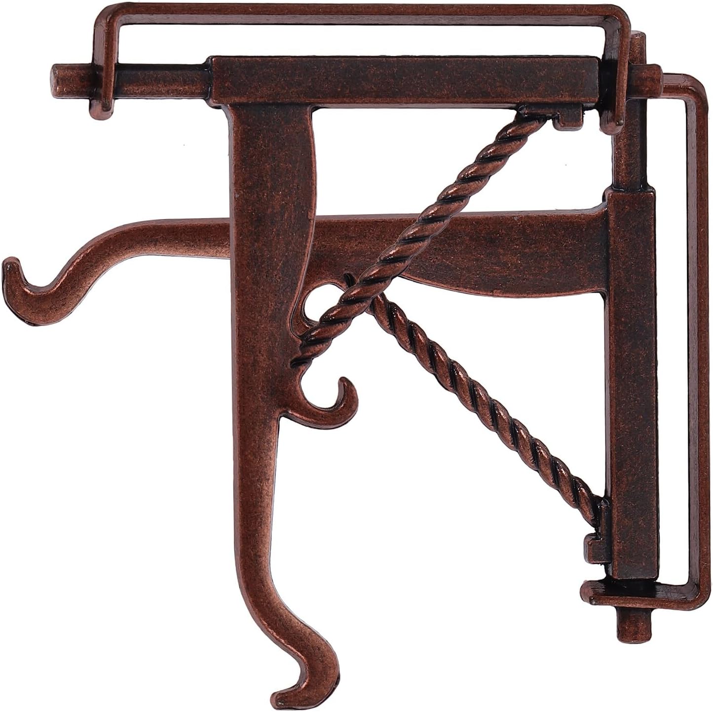 Abaodam 2pcs Vintage Copper Miniature Hooks for Dollhouse Accessories Metal Hanging Brackets for DIY Crafts Decorative Wall and Door Hangers for Miniature Garden and Living Decor