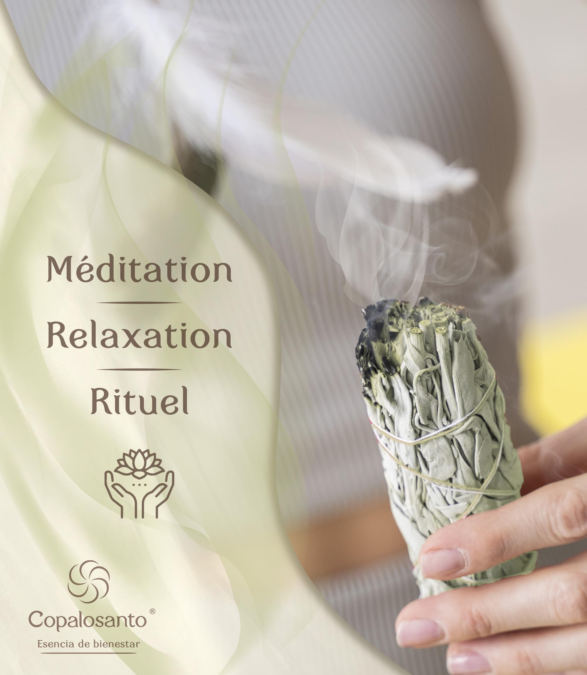 Sauge Blanche Bâton Encens Naturel Purification Protection Nettoyage Spirituel Maison Rituel Méditation Lot 4