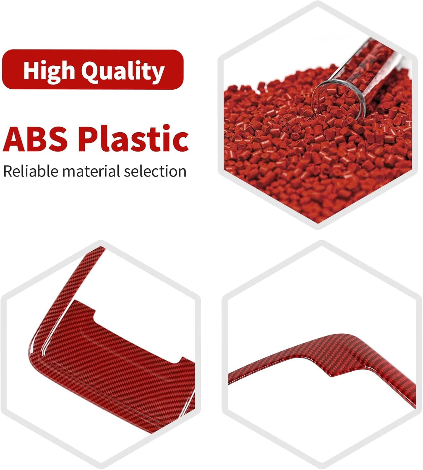 for RAM Overhead Console Panel Trim Cover Fit for RAM 2018-Present Red Carbon Fiber Interior Accessories 2pcs