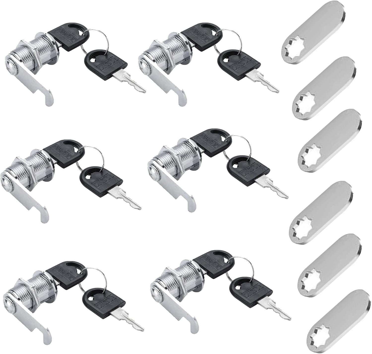 Lock, Cam Lock, 6 Pack Locks with Keys, 1 3