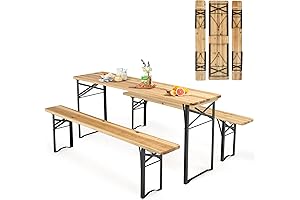 Goplus Foldable Picnic Table with Benches: Perfect for Outdoor Gatherings