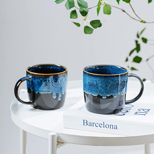 Miniatura 5 de LiveHouse Tazas de café de cerámica para hombres y mujeres juego de 2 tazas de café tazas de cerámica tazas de té divertidas para la oficina y el