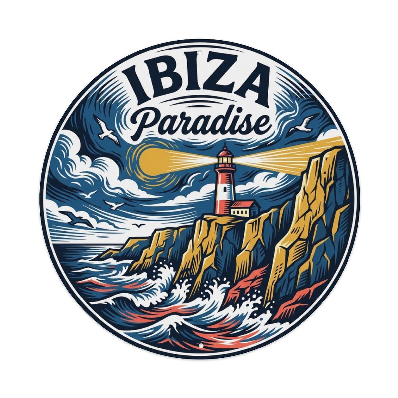Metal Tin Sign Vintage Travel Ibiza Spain