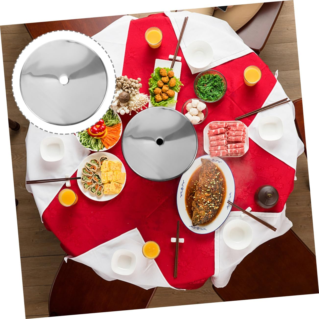 1pcs Induction Cooker Heat Diffuser Plate Thick Stainless Steel Heat Diffuser Ring for Hot Pot Tables and Electric Stoves Sinking Design Easy to Use and Prevents Food Overflow