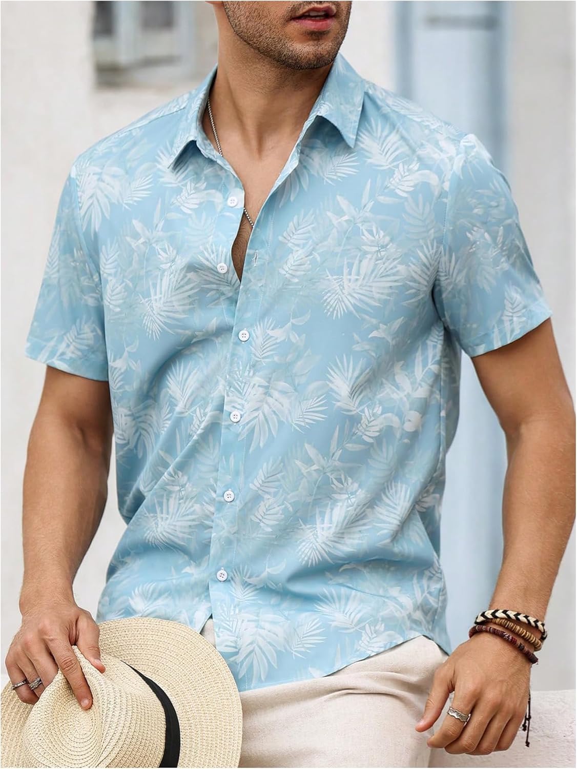 SHENHE Men's Print Button Down Shirt Short Sleeve Hawaiian Shirt Tops - Image 4