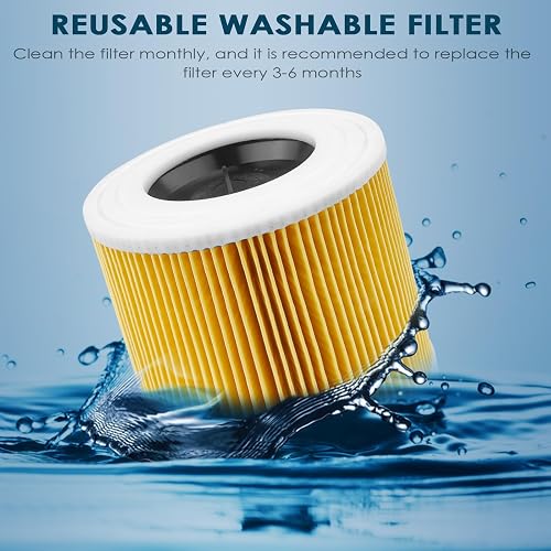 Baxcdyswe Lot de 2 filtre à aspirateur pour karcher WD series WD2 WD3 WD3P A2004 MV2 MV3 filtres à cartouche, Filtre de rechange pour Kärcher aspirateurs humides et secs 6.414-552.0/64145520 - 3