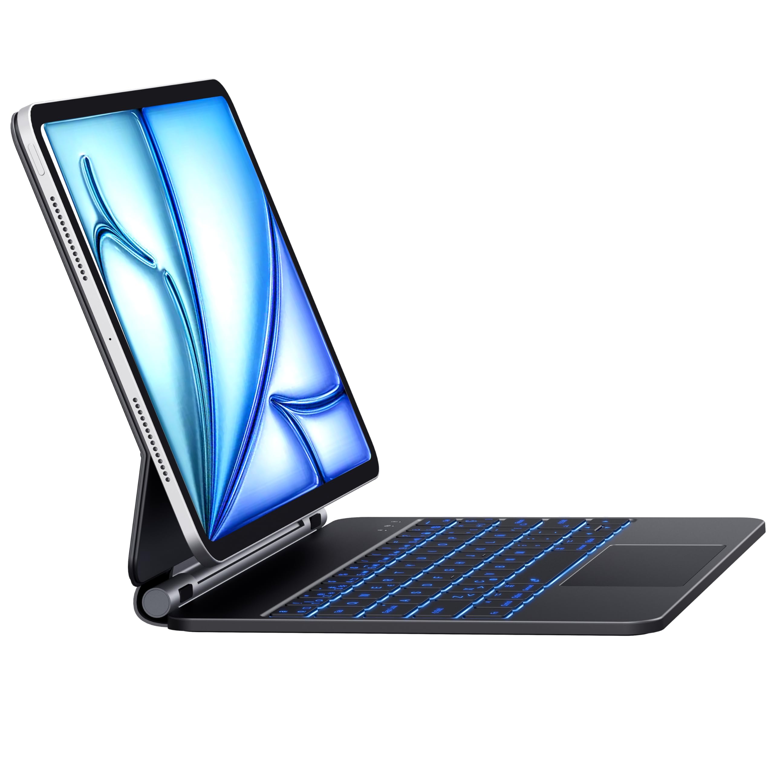 Earto Magic Keyboard para iPad Air 11 Pulgadas (M4 2026/M3 2025/M2 2024) y iPad Air 10.9 Pulgadas(4.ª a 5.ª Gen), 7 Colores retroiluminación, Trackpad multitáctil, Negro