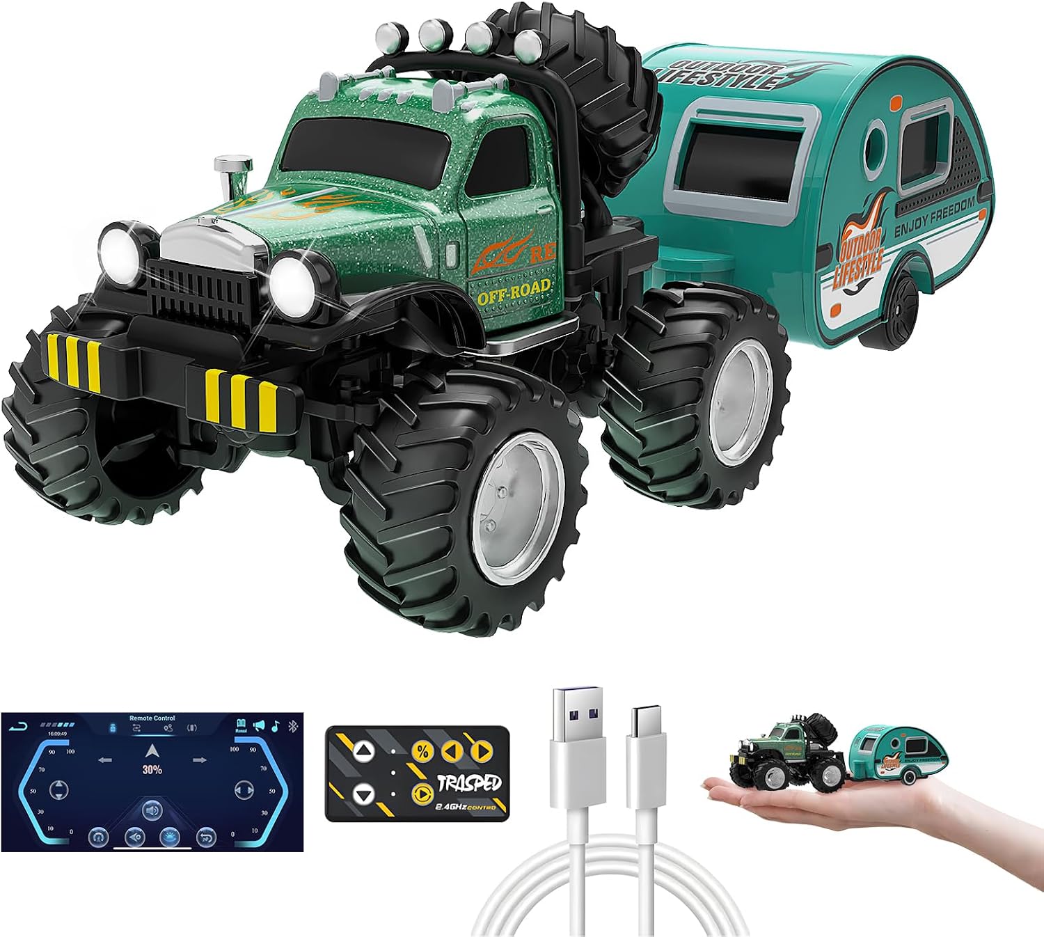 PAISHENKEJI Remote Control Car RC Car Mini Rechargeable Alloy Shell RC Truck Mobile App Toy Cars, Mobile APP Supports 4 Control Modes Remote Control, Programming, Path Drawing, Gravity Sensing