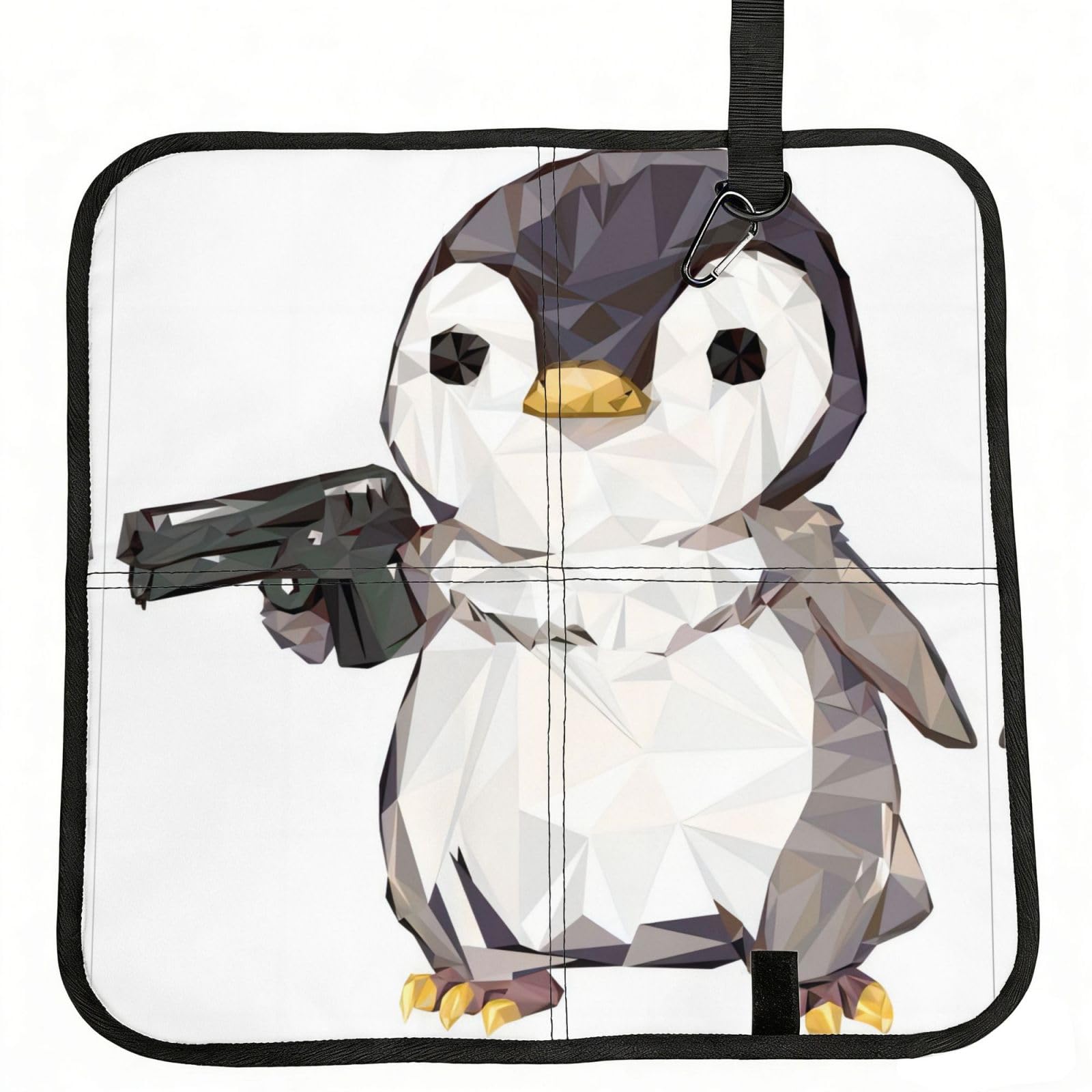 MROWYC Penguin Printed Foldable Seat Cushion - Portable with Carabiner, for Stadium, Camping, Hiking