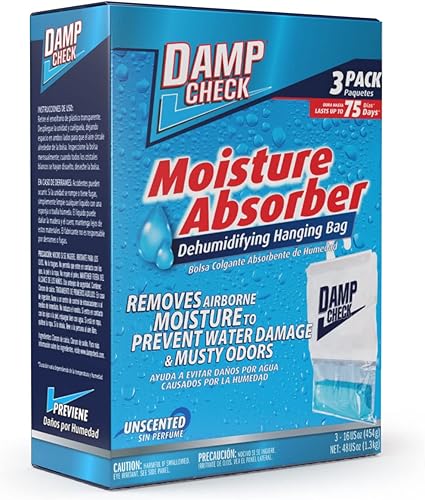 Miniatura 6 de Bolsas colgantes absorbentes de humedad, 16 onzas, paquete de 3  sin fragancia, de larga duración, elimina olores a humedad, ideal para armarios y