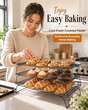 Cooling Rack, 1 Pack 3-Tier Stackable Cooling Rack Baking Rack For Oven Cooking Wire Rack For Baking Sheet, Baking Rack Cooling Rack Baking For Pies, Cookies, Pastries, Cooking And Baking