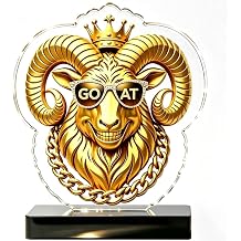 Funny Goat Trophy Winner Prize - 4.7''Acrylic Gold Goat Award of All Time Trophy for Fantasy Football Champion, Office MVP for Soccer Dedicated Coach Office