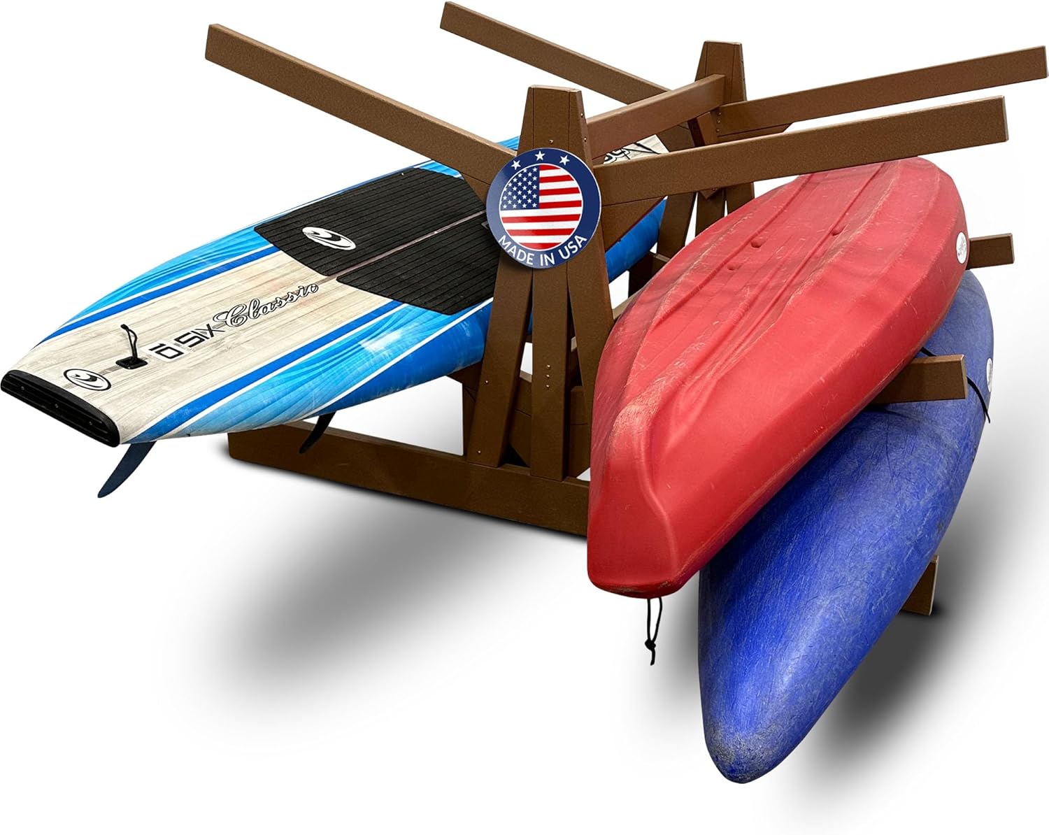 Amazon.com: 6-Place Double Sided Poly Kayak Storage Racks, Freestanding ...