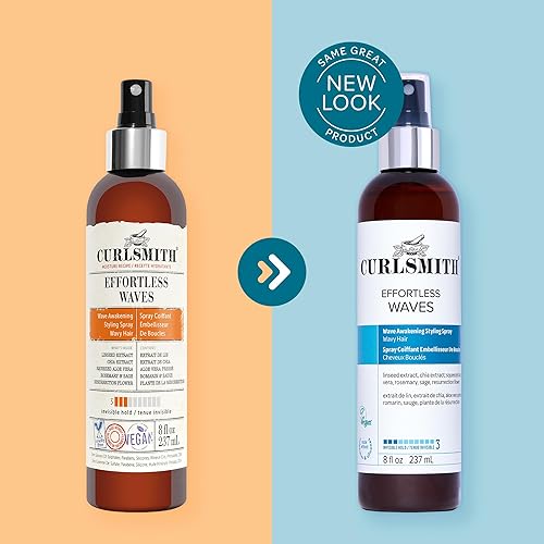 Vista 5 de CURLSMITH - Aerosol para peinar ondas sin esfuerzo, ligero e hidratante, reduce el encrespamiento, aspecto natural, para cabello ondulado y rizado