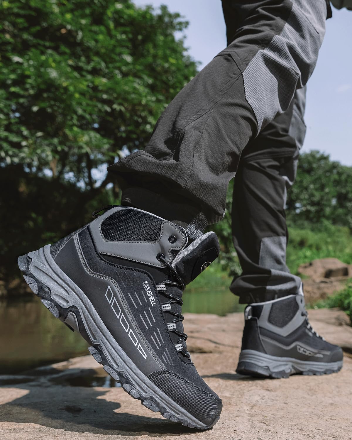 LANGDU Wanderschuhe Herren Damen Trekkingschuhe 37-46 | Atmungsaktiv,Wasserdicht,Rutschfest,Bequem,Stabil,Sportschuhe,Outdoor & Wandern