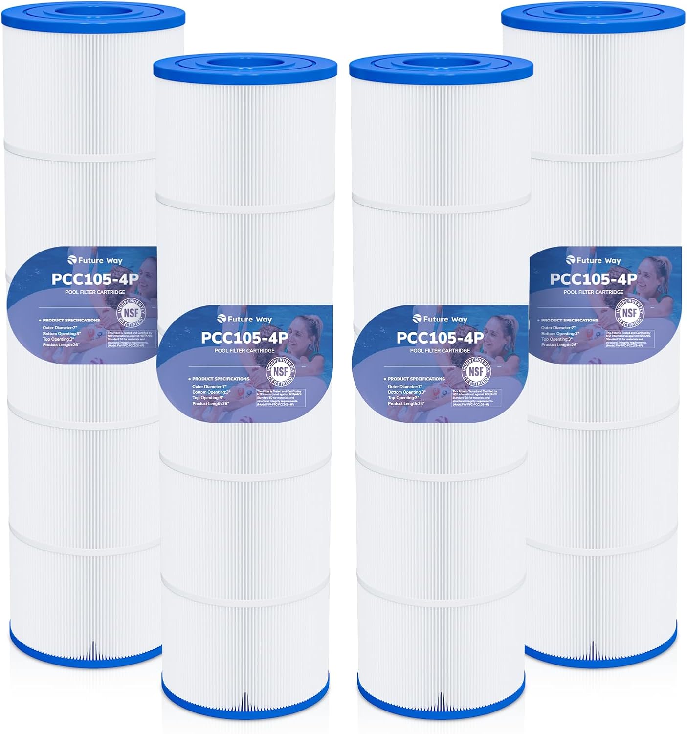 Future Way CCP420 Pool Filter Cartridges Replacement for Pentair Clean & Clear Plus 420, Replace Pentair R173576, Pleatco PCC105-PAK4, 420 sq.ft, 4-Pack Outdoor Living