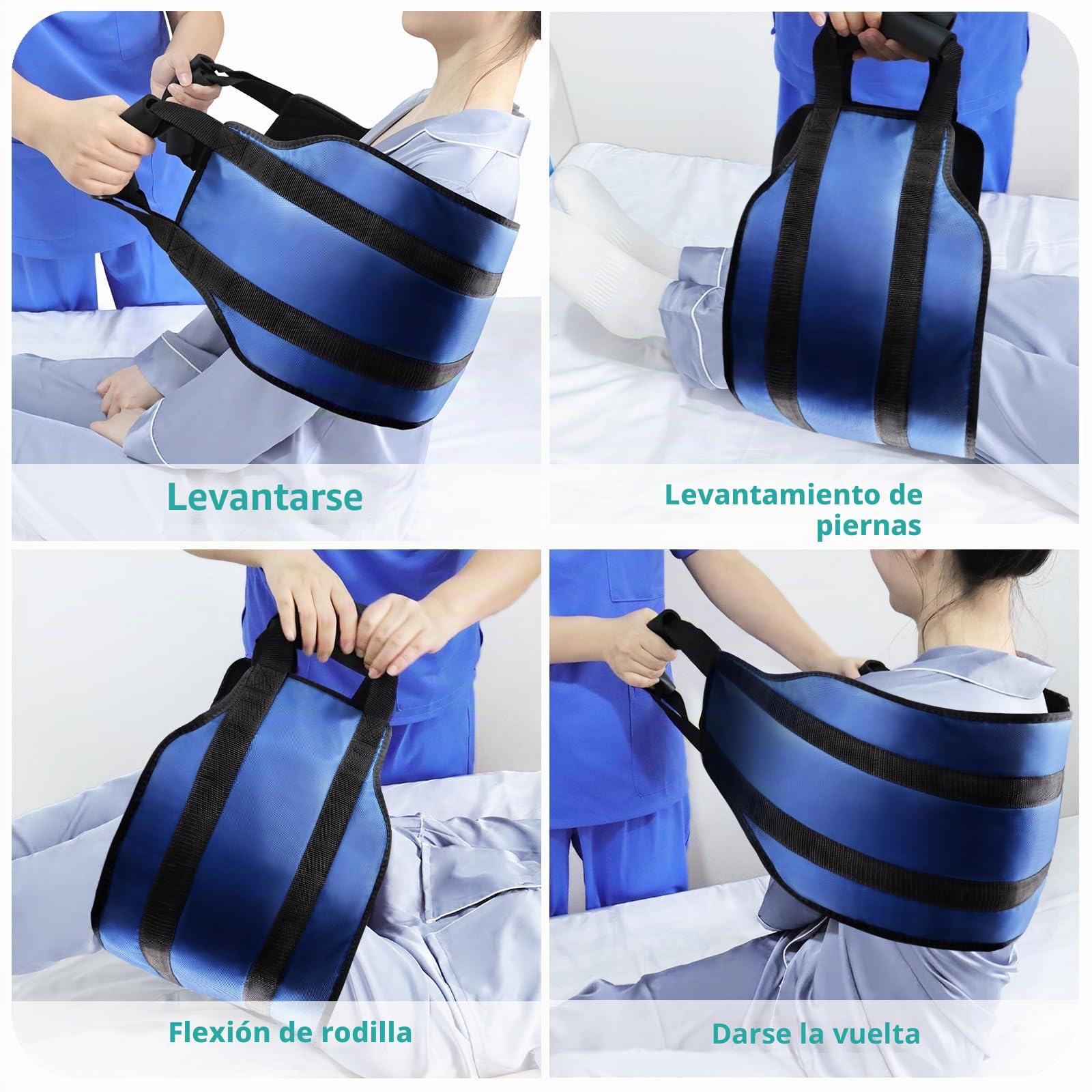[LOSCHEN] Correa de transferencia de pacientes de 110 cm, extraancha, toalla de transferencia de cama para discapacitados, ancianos, geriátricos, heridos, para trasladar de forma segura el coche