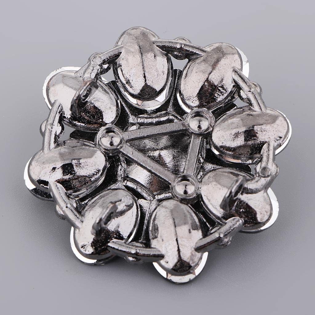 10 Pezzi 20mm Nero Strass Fiore Bottoni, Fibbia Diamantata, Bottone Tondo in Metallo Arredamento, Gioiello, Per Cucito, Camicie, Cappotti, Abiti e