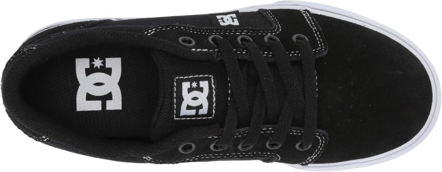 DC Boys' Anvil Skate Shoe, WHITE/BLACK/BLACK, 1 M US Little Kid