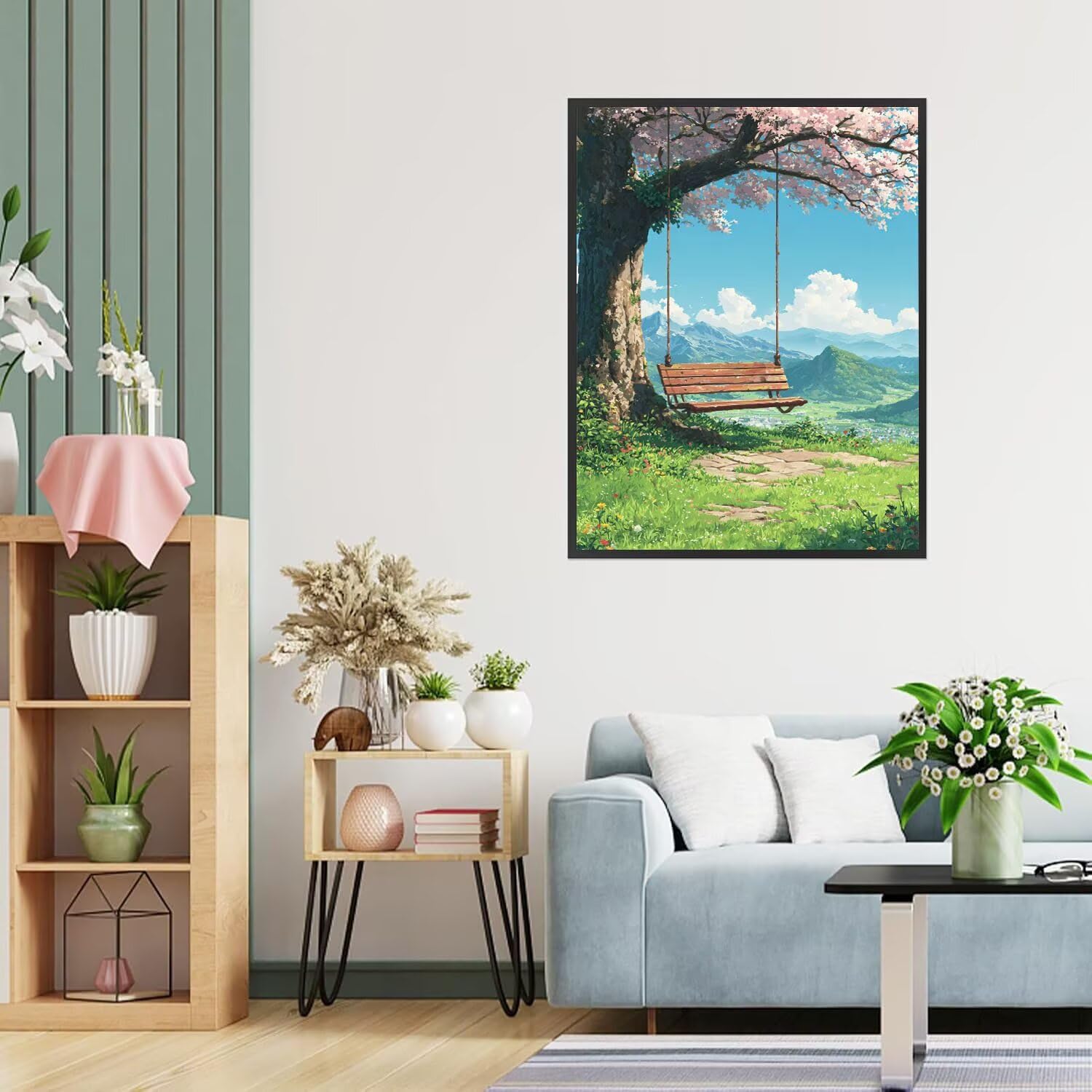 Dipingere con i Numeri Adulti Oscillatore, Albero Dipingere con i Numeri Bambini DIY Kit, Set Premium con Pennelli, Decorazione Casa & Creativo Regalo, Attività di Tempo libero 70x95cm z-353