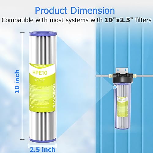 Miniatura 4 de Cartucho de filtro de agua de 5 micrones para toda la casa, filtros de sedimentos plisados para agua de pozo, reemplazo universal para cualquier