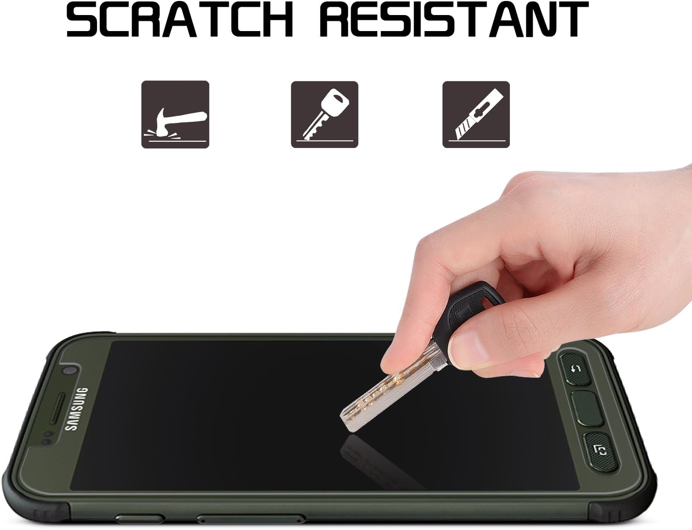 SPARIN [2 Pack Galaxy S7 Active Screen Protector, Not for Galaxy S7/ S7 Edge, [Anti-Scratch] [Bubble Free] [9H Hardness] Tempered Glass Screen Protector for Samsung Galaxy S7 Active