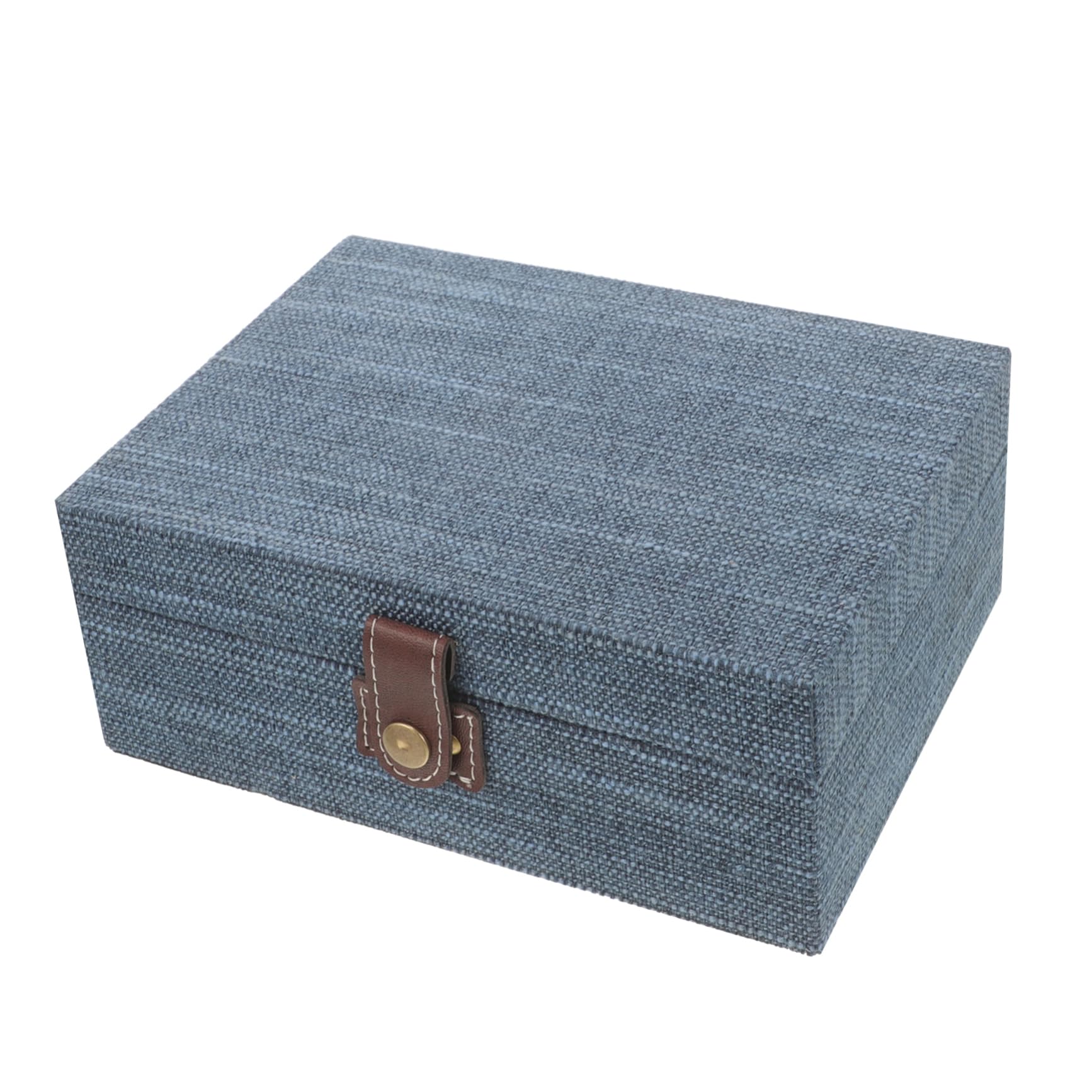 Boîte à bibelots rétro en bois bleu COLLBATH pour rangement bijoux de voyage
