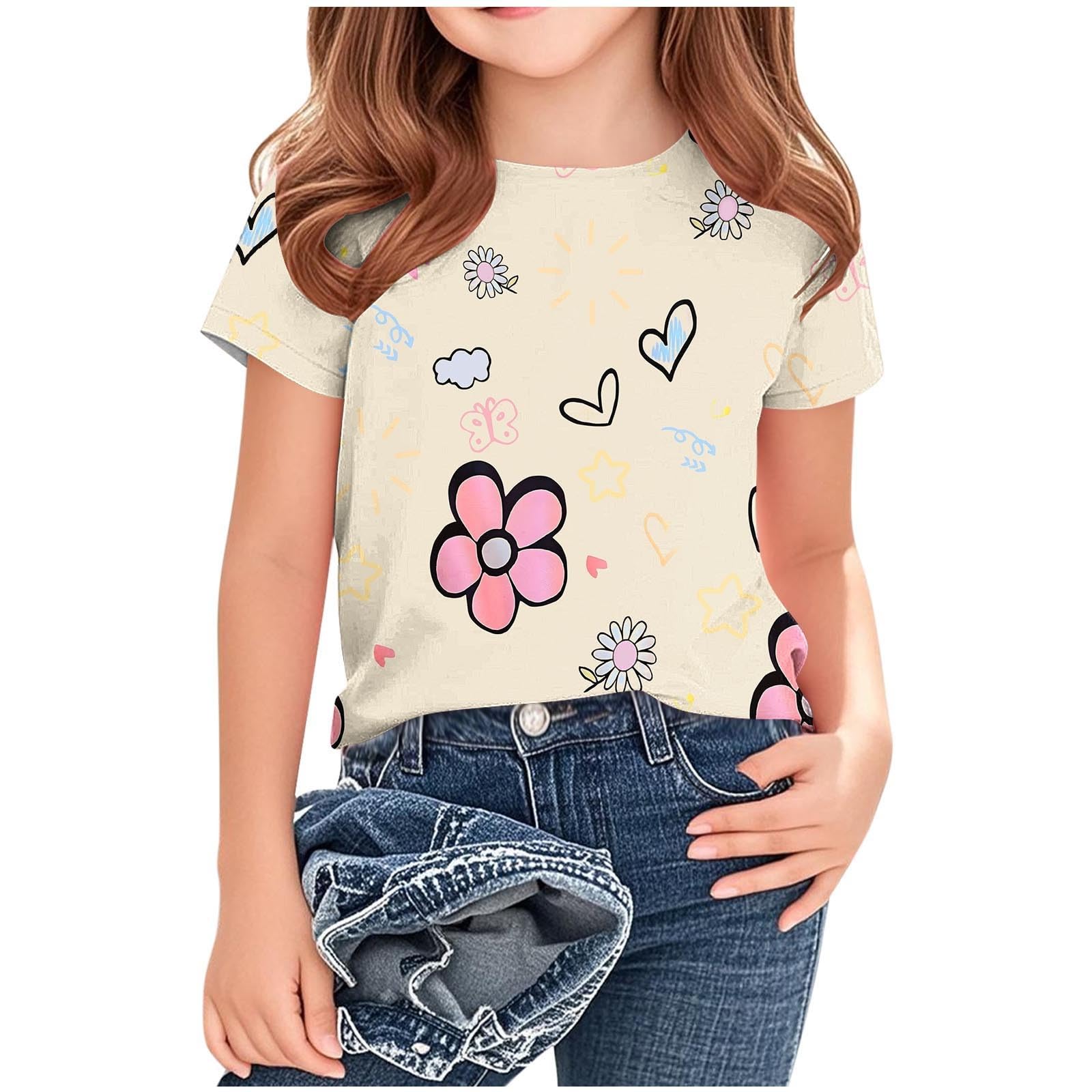 AYSDSKI Kurzarm T-Shirt Mädchen Sommer Kawaii Cart Produktbild-Vorschau 7