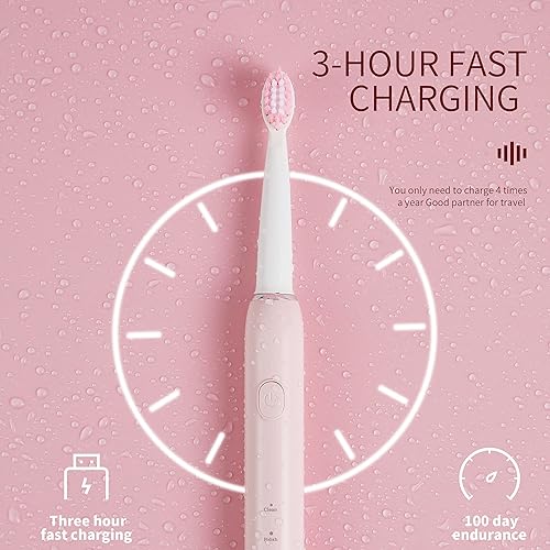Miniatura 6 de Cepillo de dientes eléctrico, cepillo de dientes, serie 905 blanco azul rosa, cepillo de dientes eléctrico adulto (rosa)
