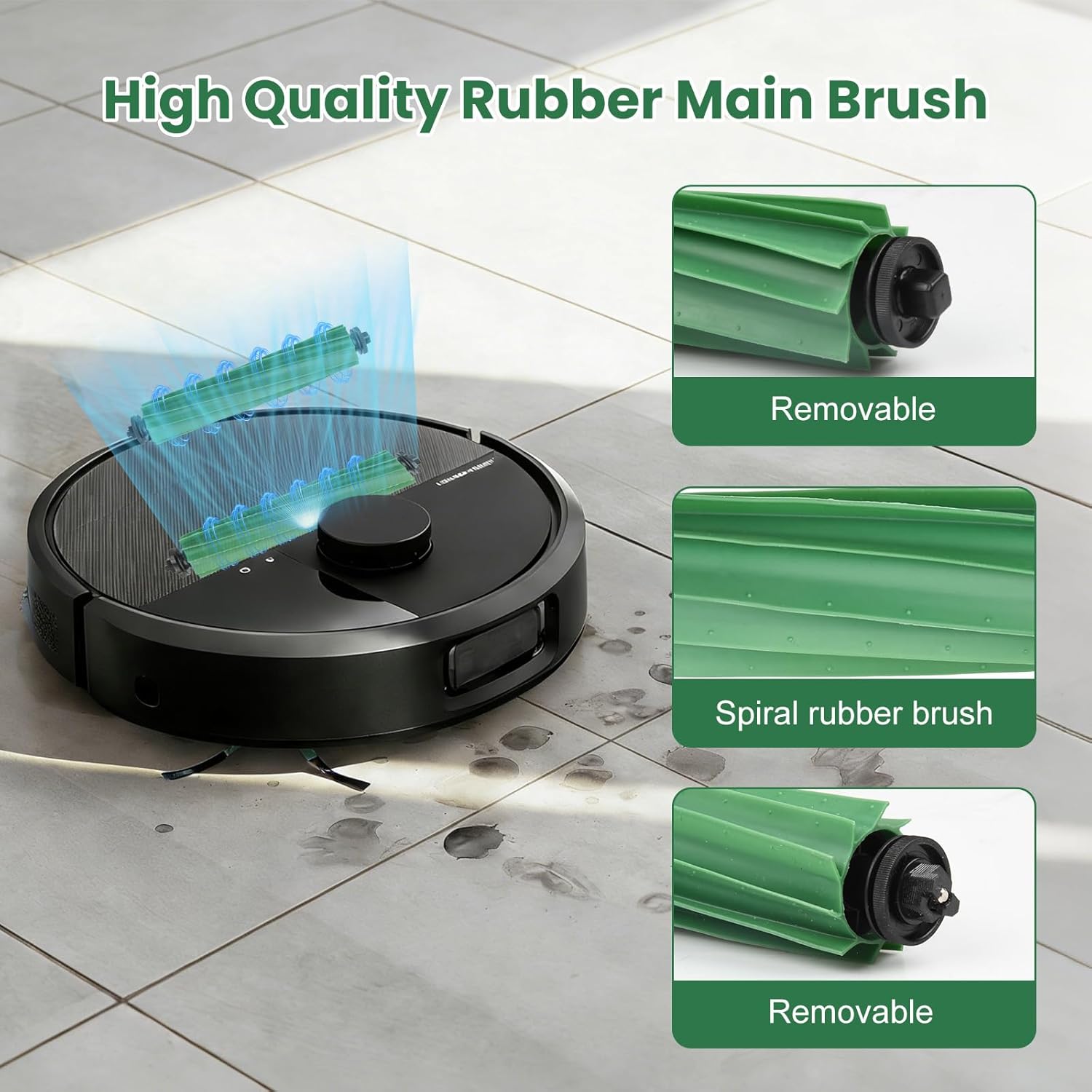 27 Pack Replacement Accessories for iRobot Roomba Plus 405 Combo/505 Combo/507 Combo Robot Vacuum Cleaner, 2 Main Brushes 6 Side Brushes 6 HEPA Filters 6 Mop Pads 6 Dust Bags 1 Cleaning Brush