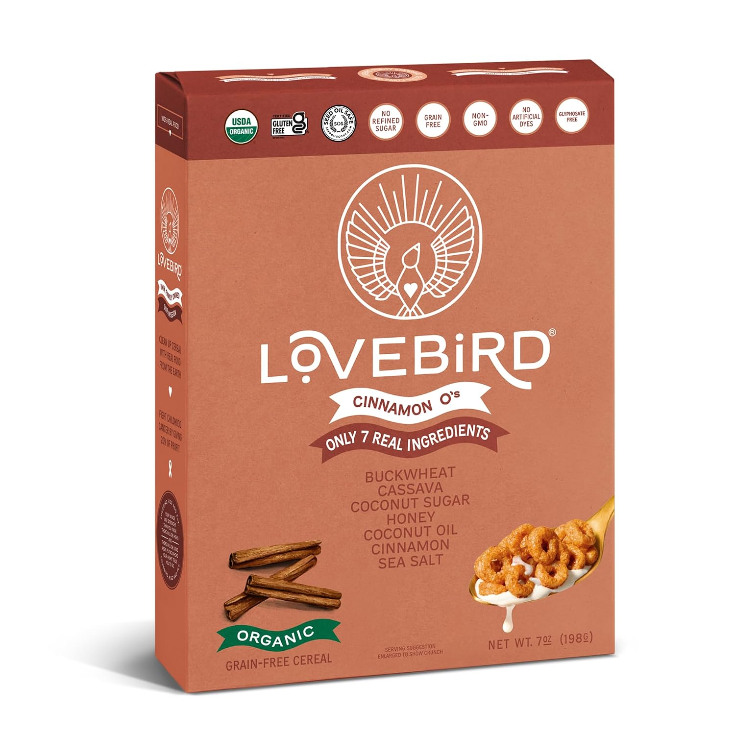 Lovebird Cinnamon Grain Free Organic Cereal, 7 Ounce