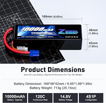 Zeee 4S Lipo Battery 10000mAh 14.8V 120C with EC5 Connector(2 Pack) | Soft Case RC Battery Compatible with Xmaxx RC Car Truck Tank Racing Hobby Models