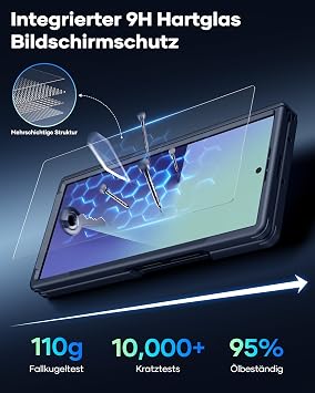 für Samsung Galaxy Z Fold 7 Hülle mit Ständer Schwarz
