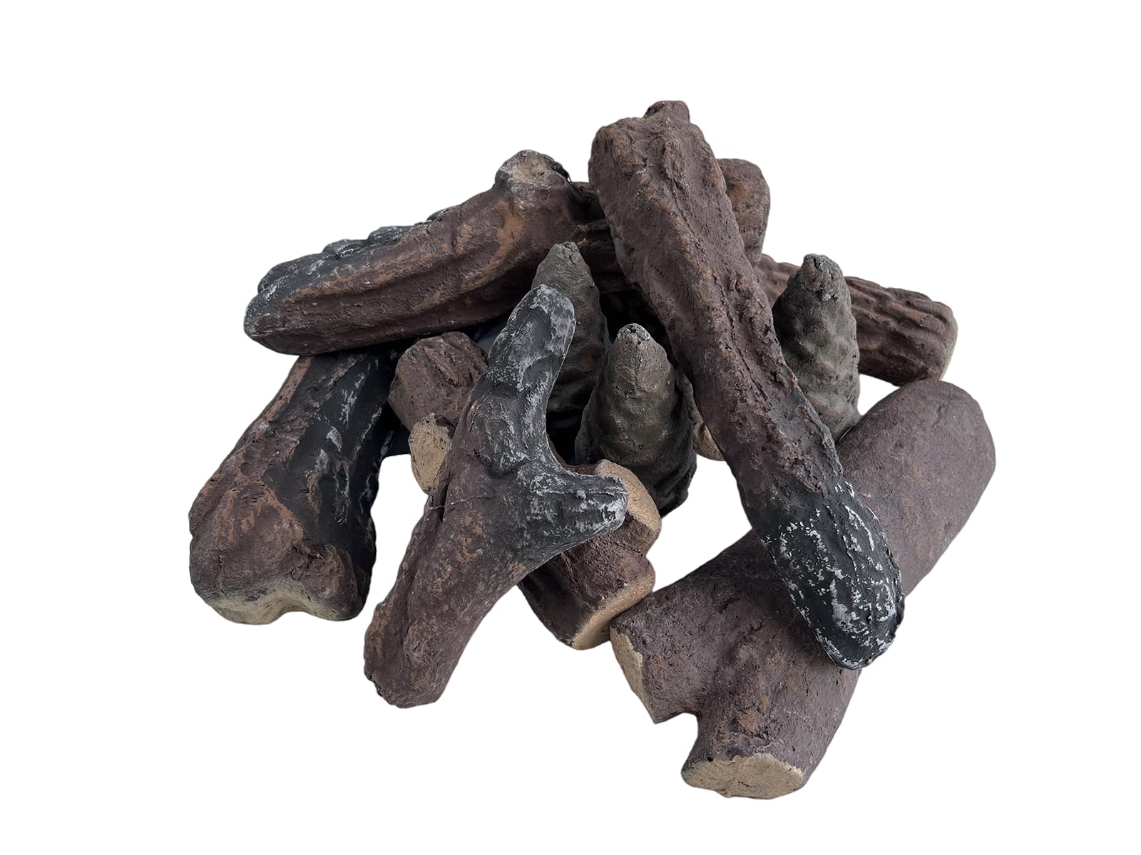 10 troncos de gas para chimenea, leña falsa y troncos cerámicos, silenciosos, decorativos, para insertiones de gas, ventilados, eléctricos y etanol