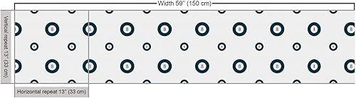 Vista 907 de Lunarable The Yard, tela azul real de The Yard, patrón de cerámica inspirado en el Medio Oriente estilo marroquí, estampado oriental, tela de satén