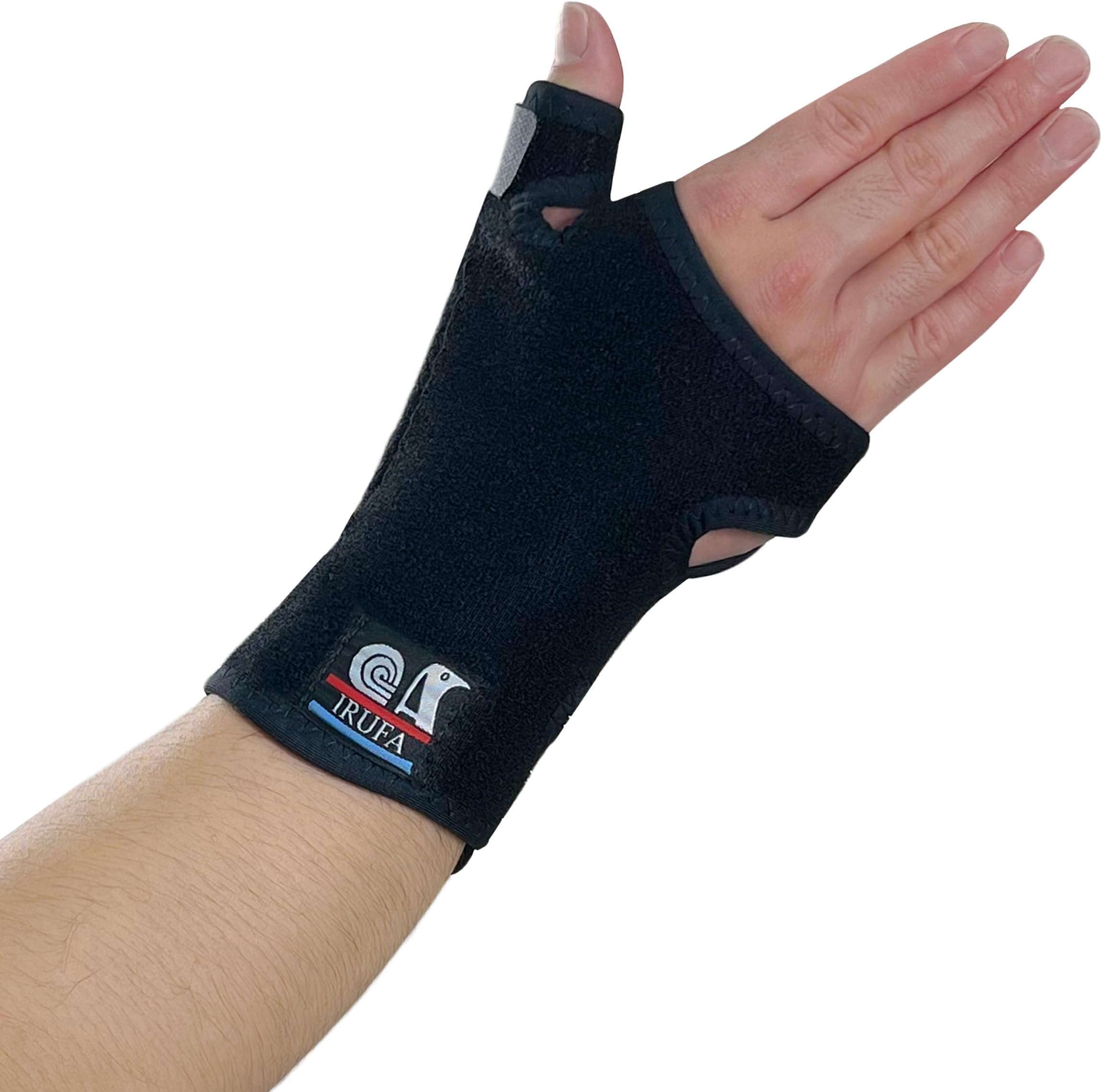 IRUFA,TB-OS-38, 3D Breathable Fabric RSI Wrist Thumb Spica Splint for Carpal Tunnel Syndrome, BlackBerry Thumb, Trigger Finger, Mommy Thumb Brace, Sprains, Arthritis and Tendinitis (Right Hand)