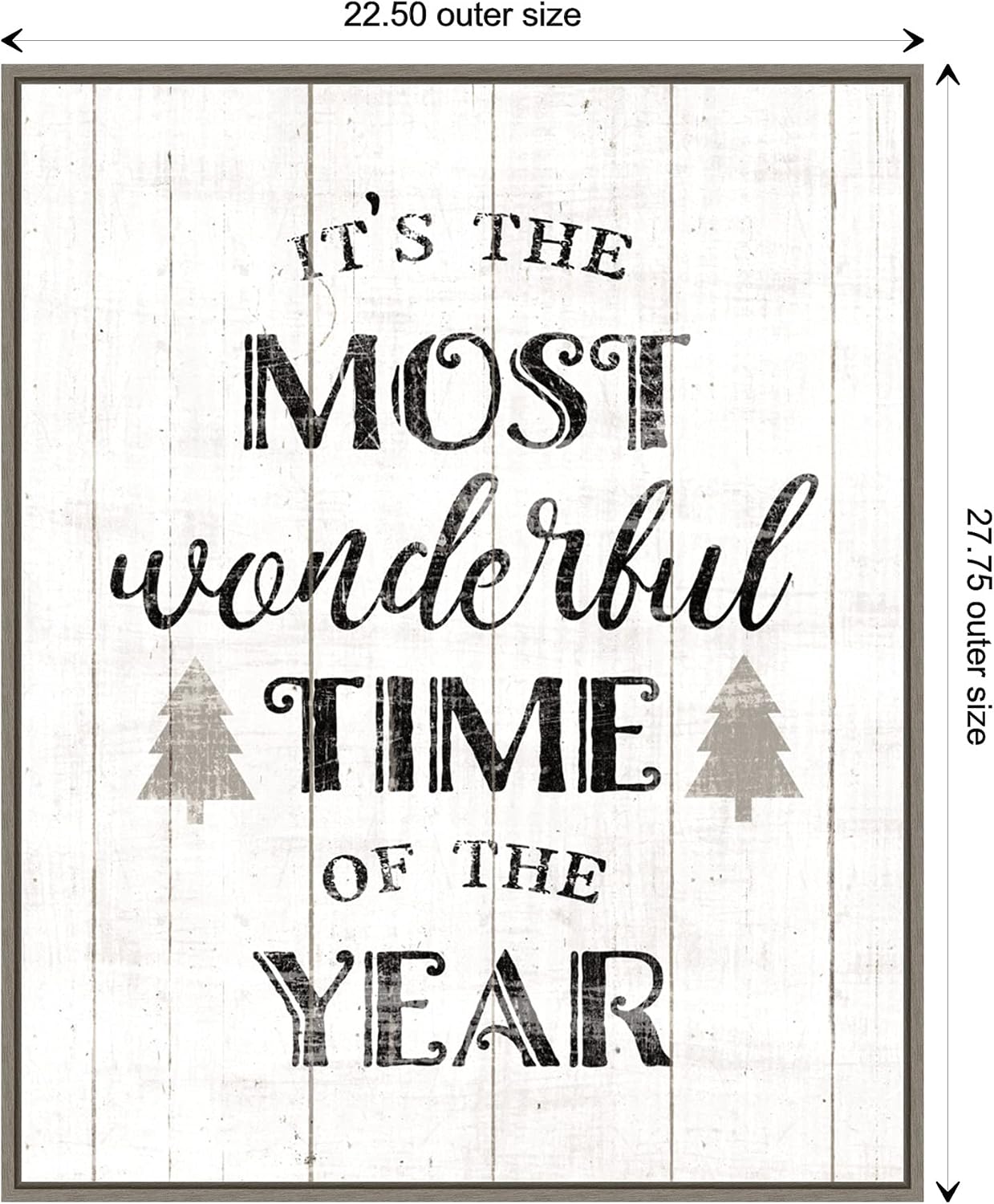 Wonderful Time Christmas Framed Canvas Wall Art Print