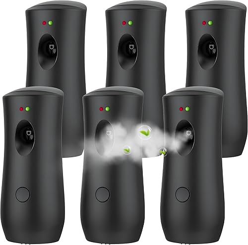 Paquete de 6 dispensadores automáticos de ambientador en aerosol montado en la pared para hogares, dormitorios, baños, oficinas, hoteles