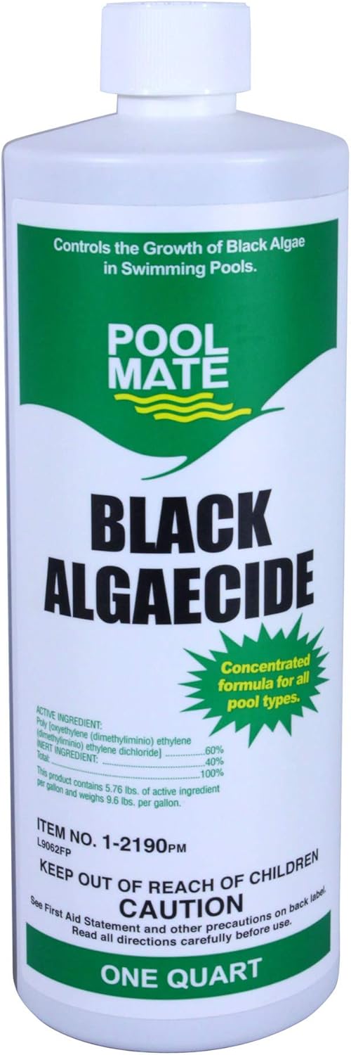 Pool Mate 1-Quart Concentrated Black Algaecide, Algaecide for Pool, Made in USA