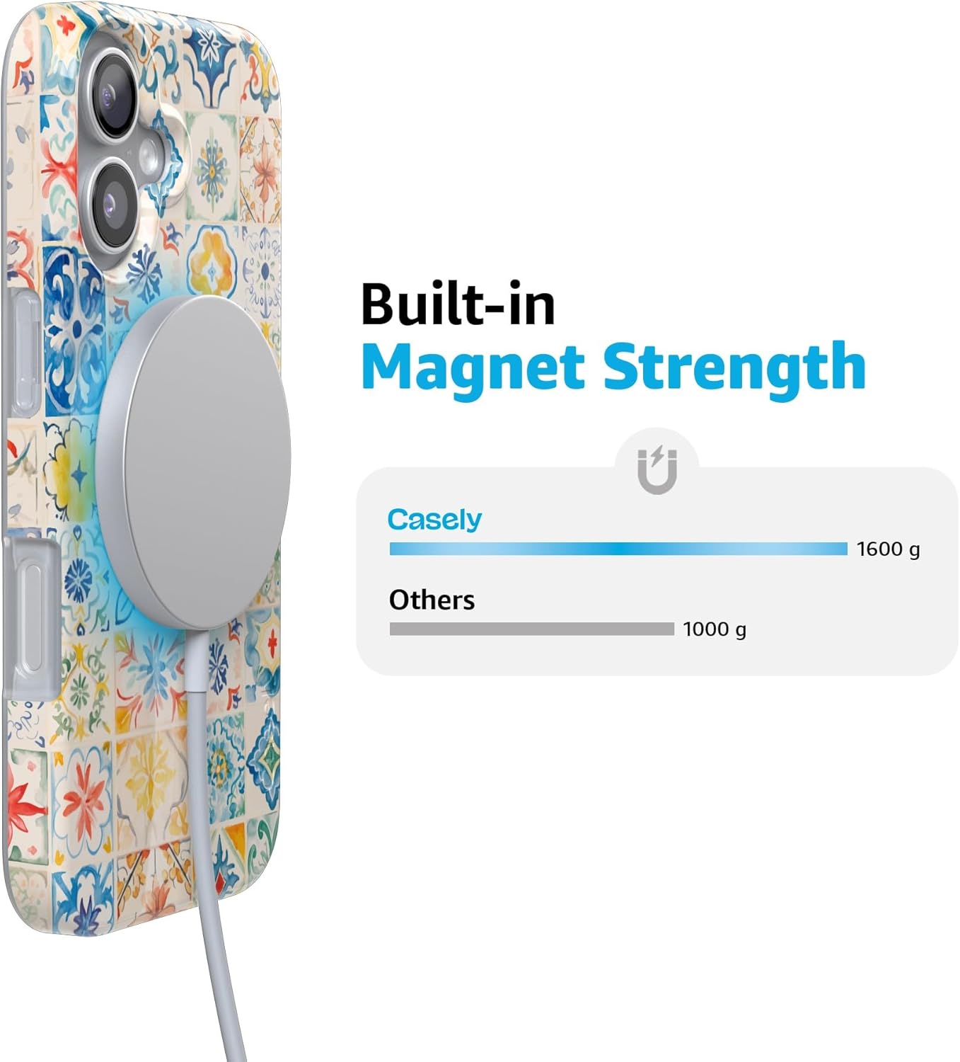 Casely iPhone 17 Case | Tuscan Tiles | Dolce Vita | Compatible with MagSafe | Classic Ultra Slim Design