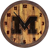 Vista 348 de The Fan-Brand NCAA Oklahoma Sooners: Faux Barrel Top Wall Clock Sports Team Bar Sign Décor - Home Man Cave, Party Decoration - Made On Demand