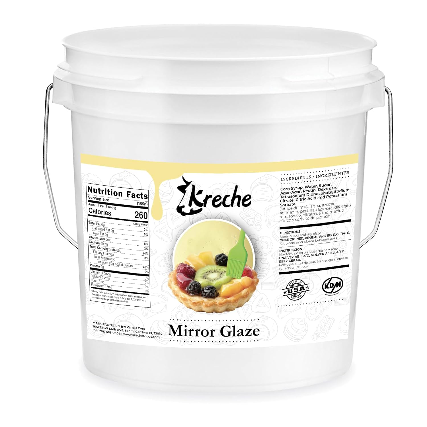 Kreche Mirror Glaze Confectionery Coating, 20- Pound Pail