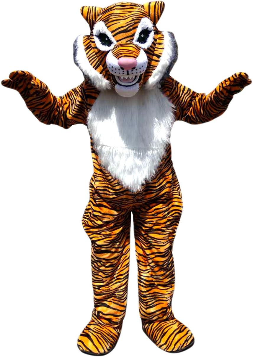 Orange Striped Tiger Mascot Costume Cartoon Adult Cosplay Party For Adult