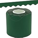 Teacher Created Resources Pine Green Scalloped Rolled Border Trim - 50ft - Decorate Bulletin Boards, Walls, Desks, Windows, Doors, Lockers, Schools, Classrooms, Homeschool & Offices