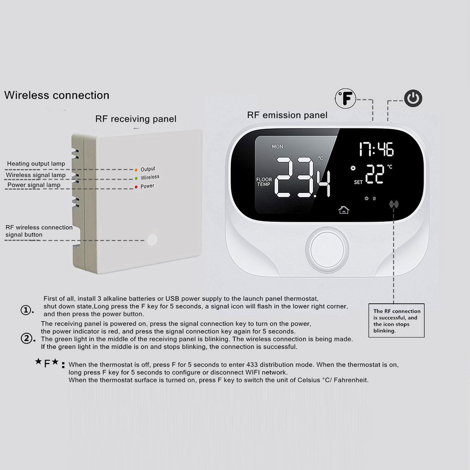 Acouto Termostato Programable Inalámbrico para el Hogar LCD Aplicación Inteligente Control de Voz Caldera de Gas Controlador de Temperatura Ambiente Termostato para Usuarios de de Forma Remota The
