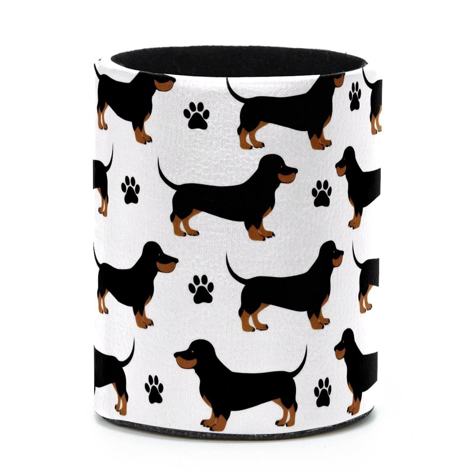 VAPOKF Round Pencil Holders for Desk, Dachshund Paws Pen Holders Pen Pot Makeup Brushes Storage Desktop Stationery Supplies Organiser for Home Office