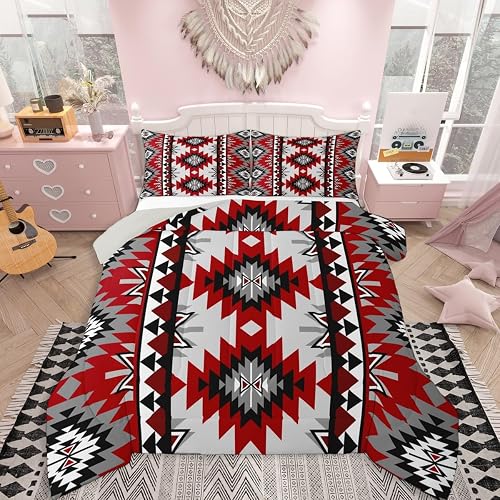 jejeloiu Kids Boho Western Bedding Set Soft for Boys Girls, Bohemian Southwester